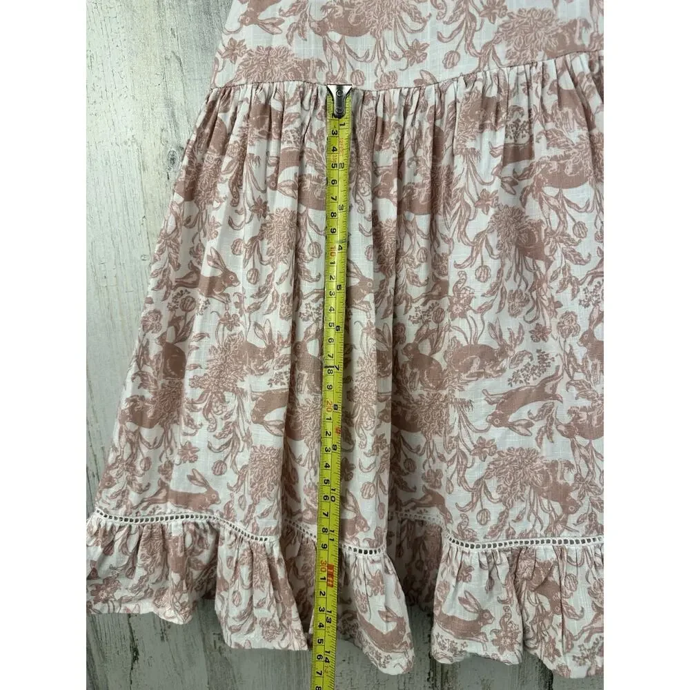 Haute Hippie Girl's 4T Dress Sleeveless Pink Toile Easter Bunny Layered Twirl‎